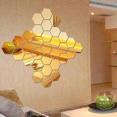 Modern Hexagonal Wall Mirror Pieces