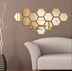 Modern Hexagonal Wall Mirror Pieces