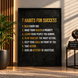 7 Habits for Success inspirational office wall decor