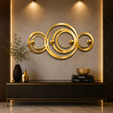 golden abstract metal geometric wall decor mirror acrylic