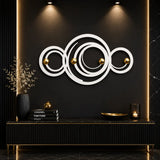 white abstract metal wall art gold mirror acrylic