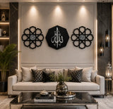3 Frame Al Rehman Al Raheem Islamic Wall Art Set | Premium Acrylic 3D Calligraphy Decor