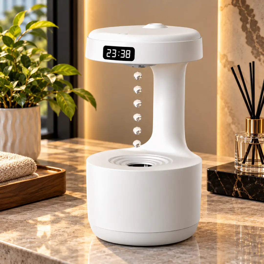 Anti-gravity water drop lamp humidifier