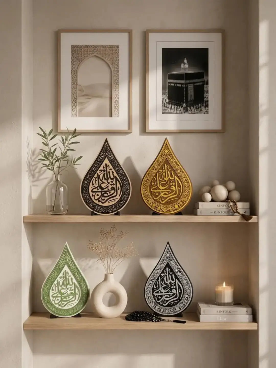 Black and mocha Islamic freestanding desk ornament for Muslim home decor