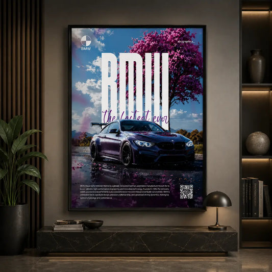 BMW M4 Cherry Drive premium car wall art Pakistan