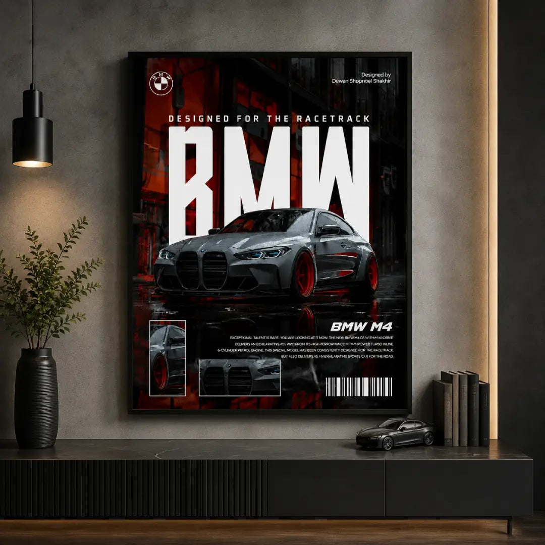 BMW M4 Race Track premium car wall art Pakistan