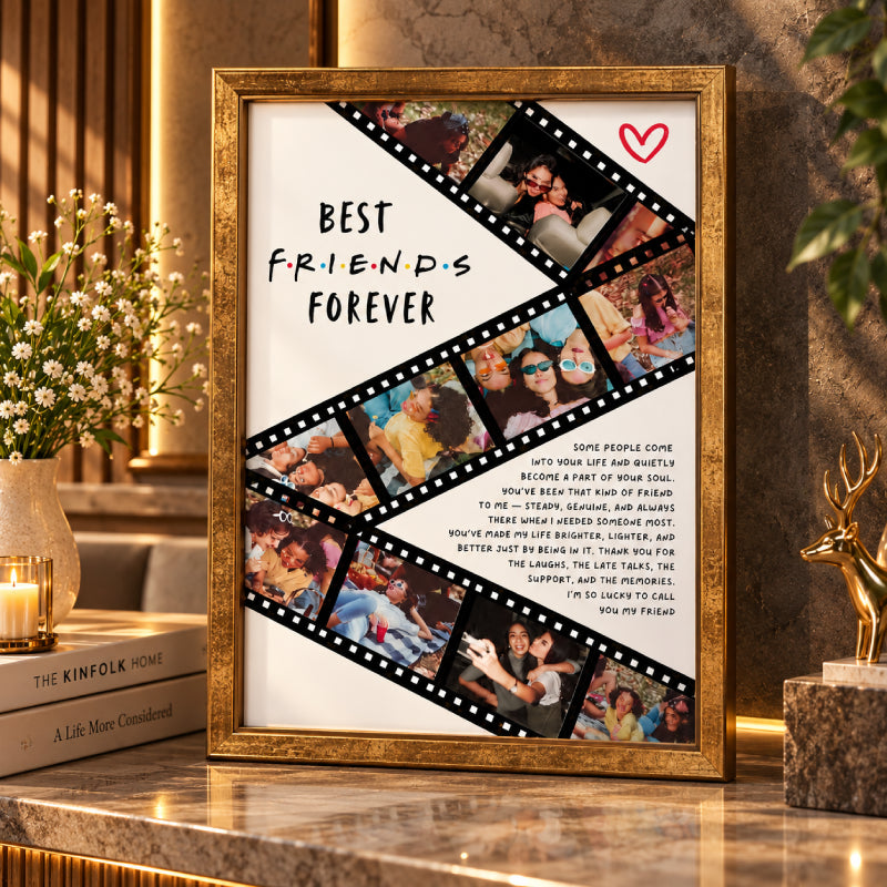 Golden customised friendship photo wall art