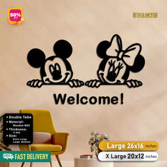 Mickey & Minnie Wooden Decor For Wall Decor