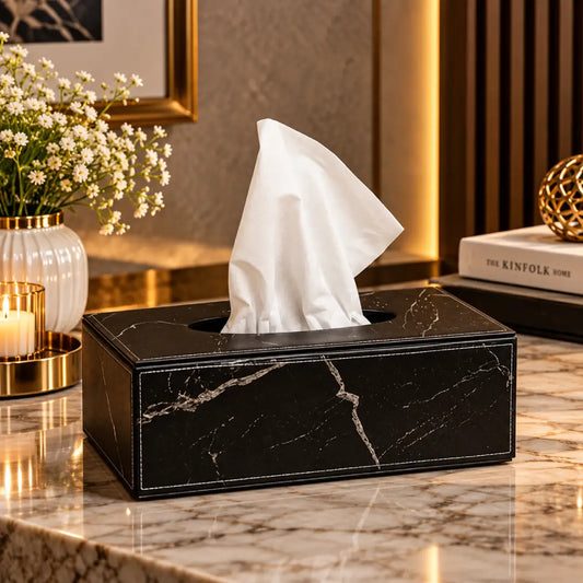 Black Marble Tissue Box