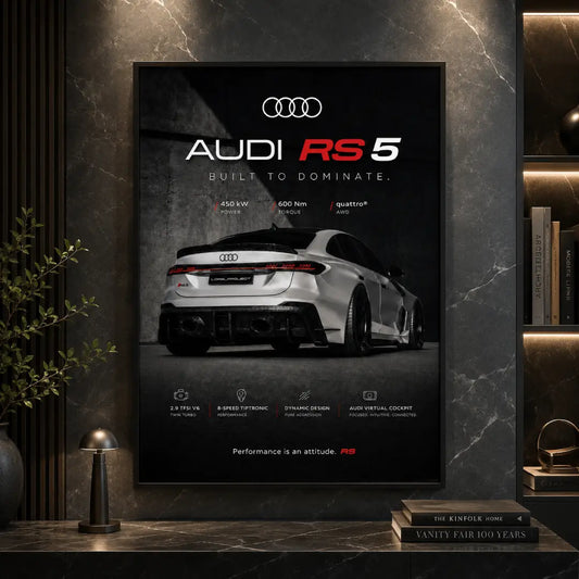 Built to Dominate RS5 inspired premium car wall art Pakistan