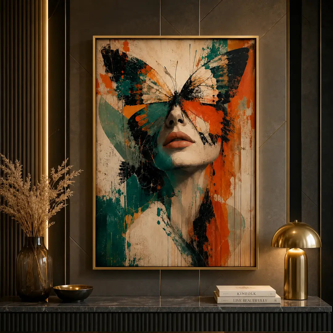 Butterfly Vision abstract portrait wall art Pakistan