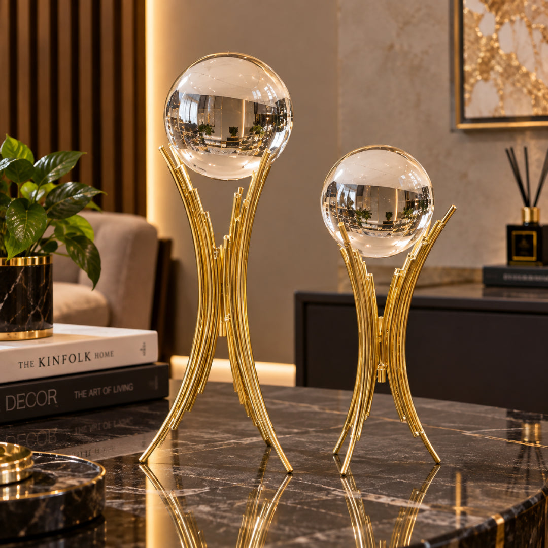 Gilded wheat stand luxury decorative spheres