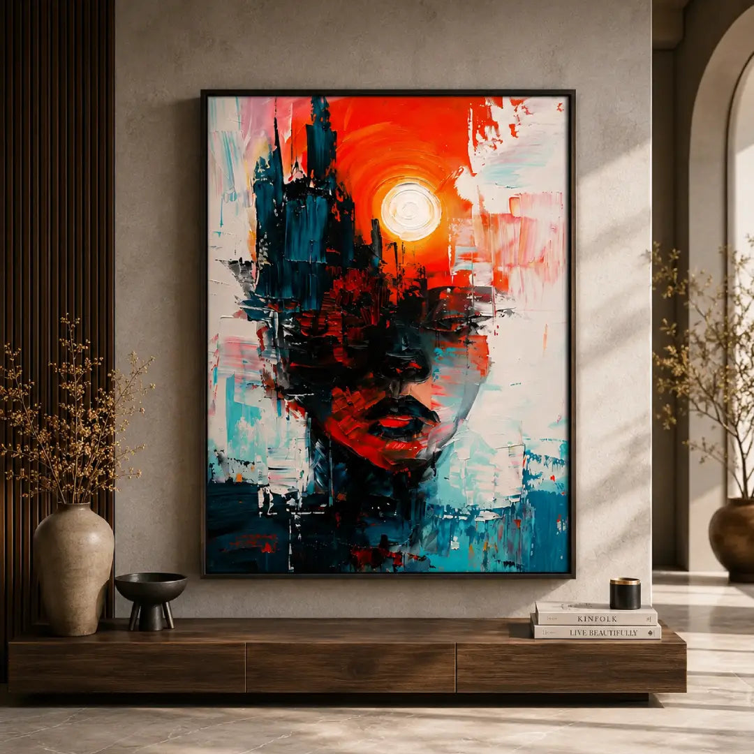 Color Theory abstract portrait wall art Pakistan