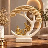 Cream and gold romantic couple decorative showpiece
