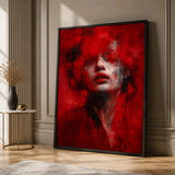 Crimson Emotion red abstract portrait wall art Pakistan