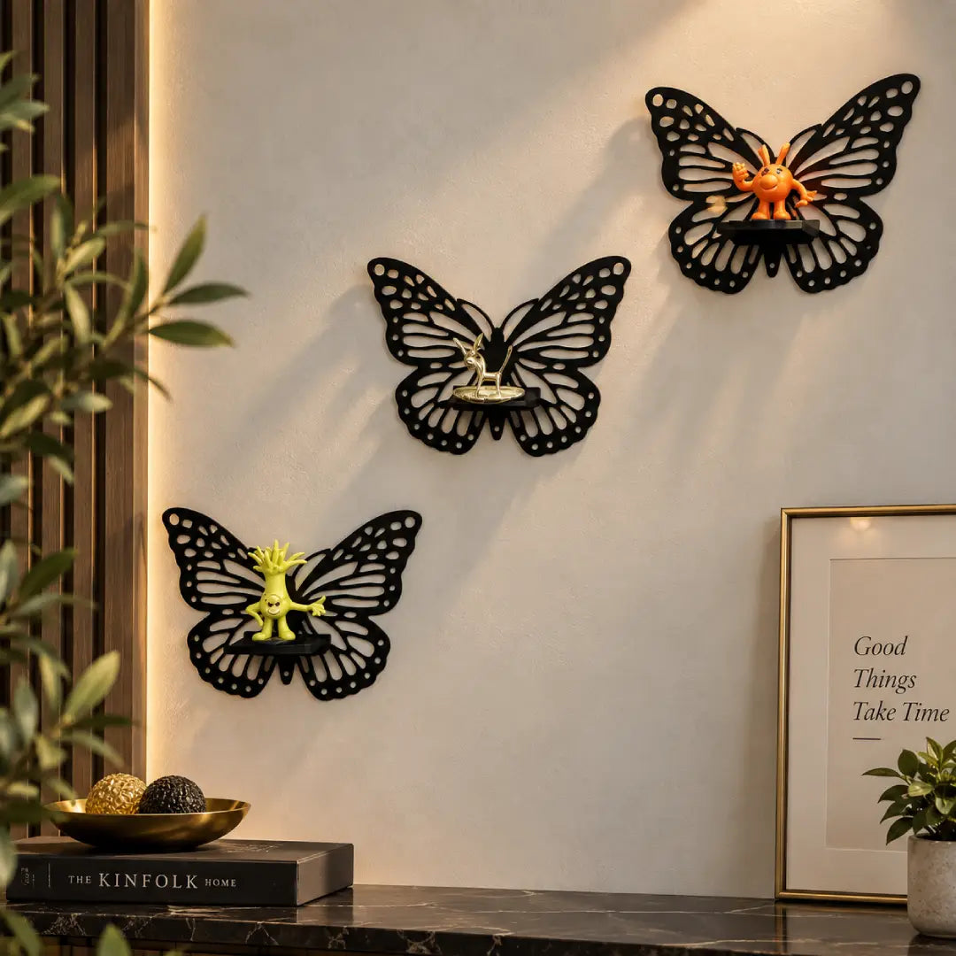 Decorative butterfly wall shelf