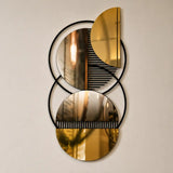 Geometric Plexiglass Mirror Wooden Wall Decor | Modern Abstract Wall Art