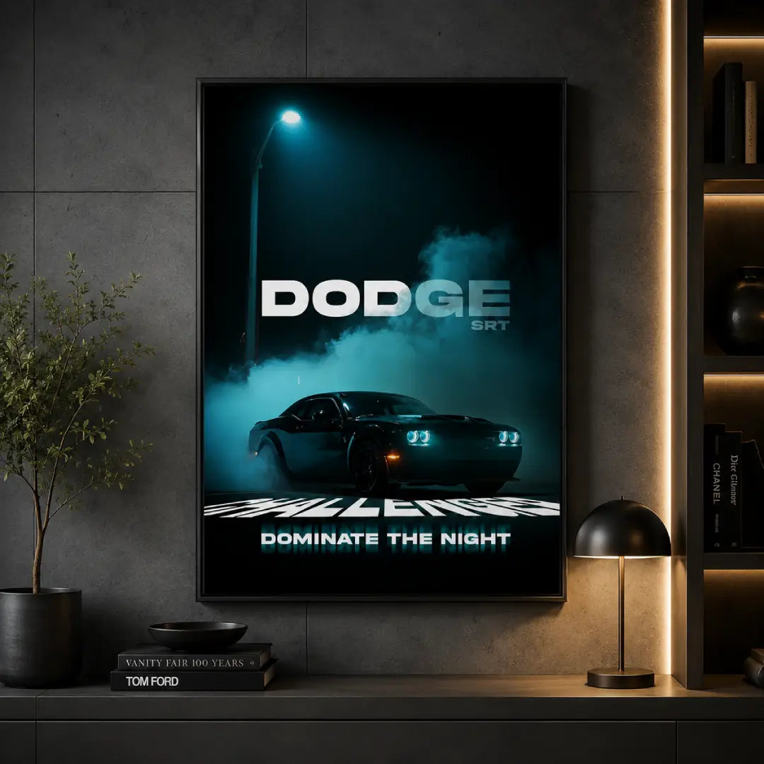 Dodge SRT inspired muscle car wall decor