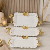 Gilded butterfly and ginkgo filigree tray set of 3 for luxury home decor Pakistan
