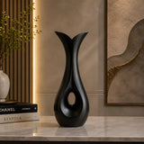 Black elegant abstract teardrop vase modern home decor