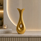 Golden elegant abstract teardrop decorative vase for home