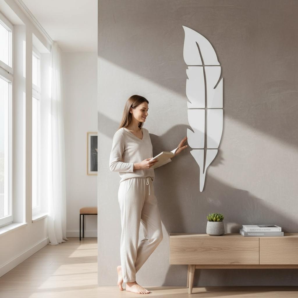 Elegant Feather Mirror Art PG-0007