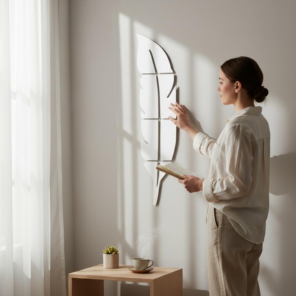 Elegant Feather Mirror Art PG-0007