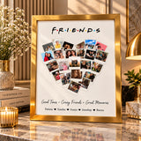Friends Heart Shape Polaroid Customised Wall Art – Personalized Photo & Names Decor