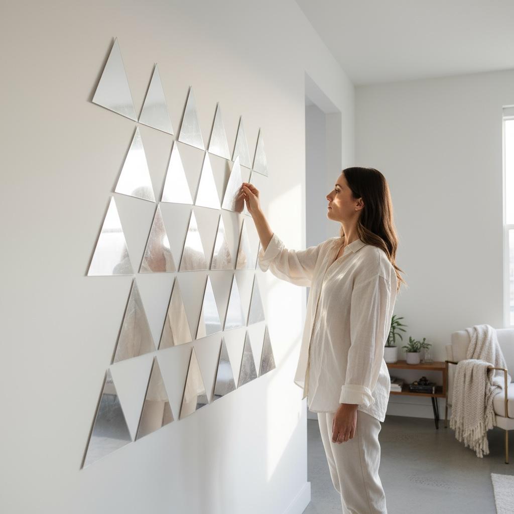 Geometric Mirror Wall Tiles 24 Pieces PG-0006