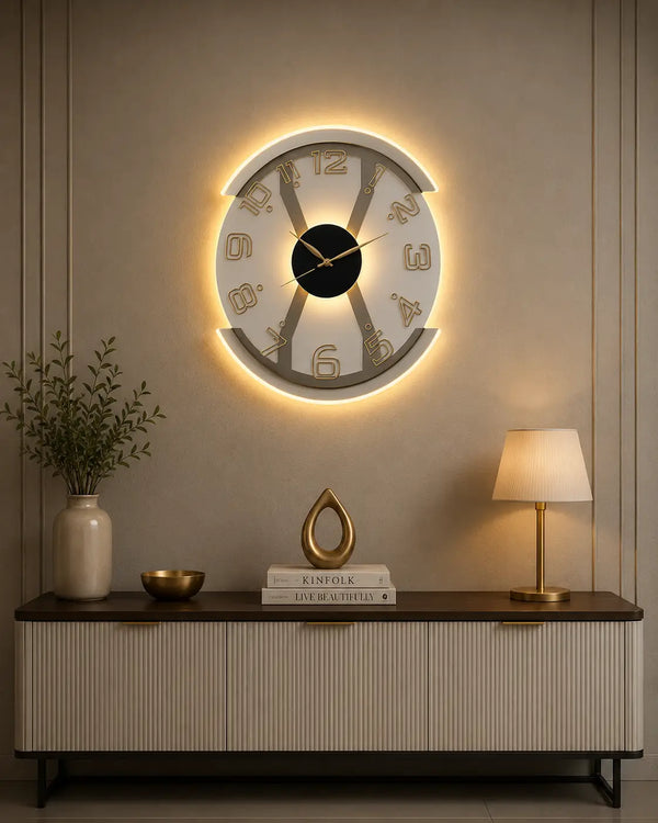 Glow Ring LED Wall Clock Modern Luxury Halo Designer Wall Clock Pakistan
