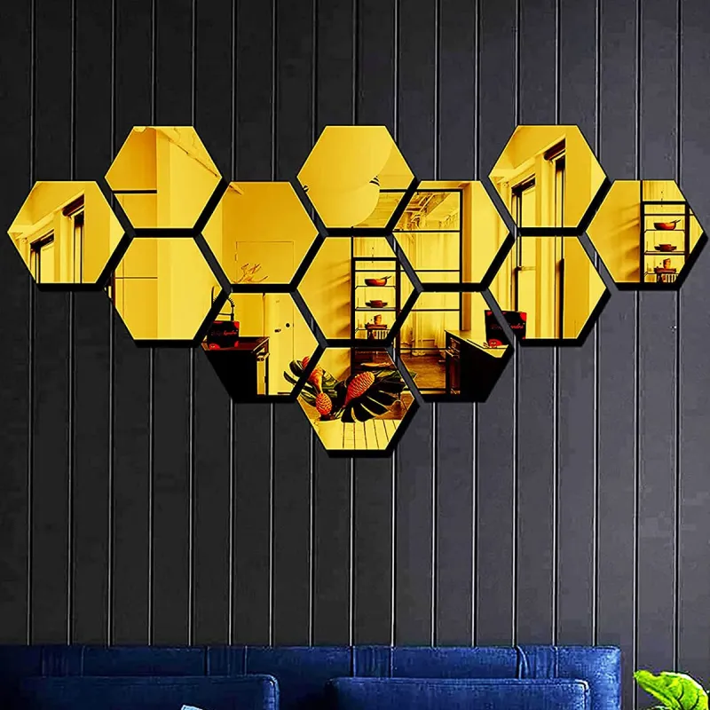 Modern Hexagonal Wall Mirror Pieces