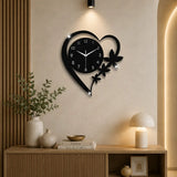 Modern heart shaped wall clock for home