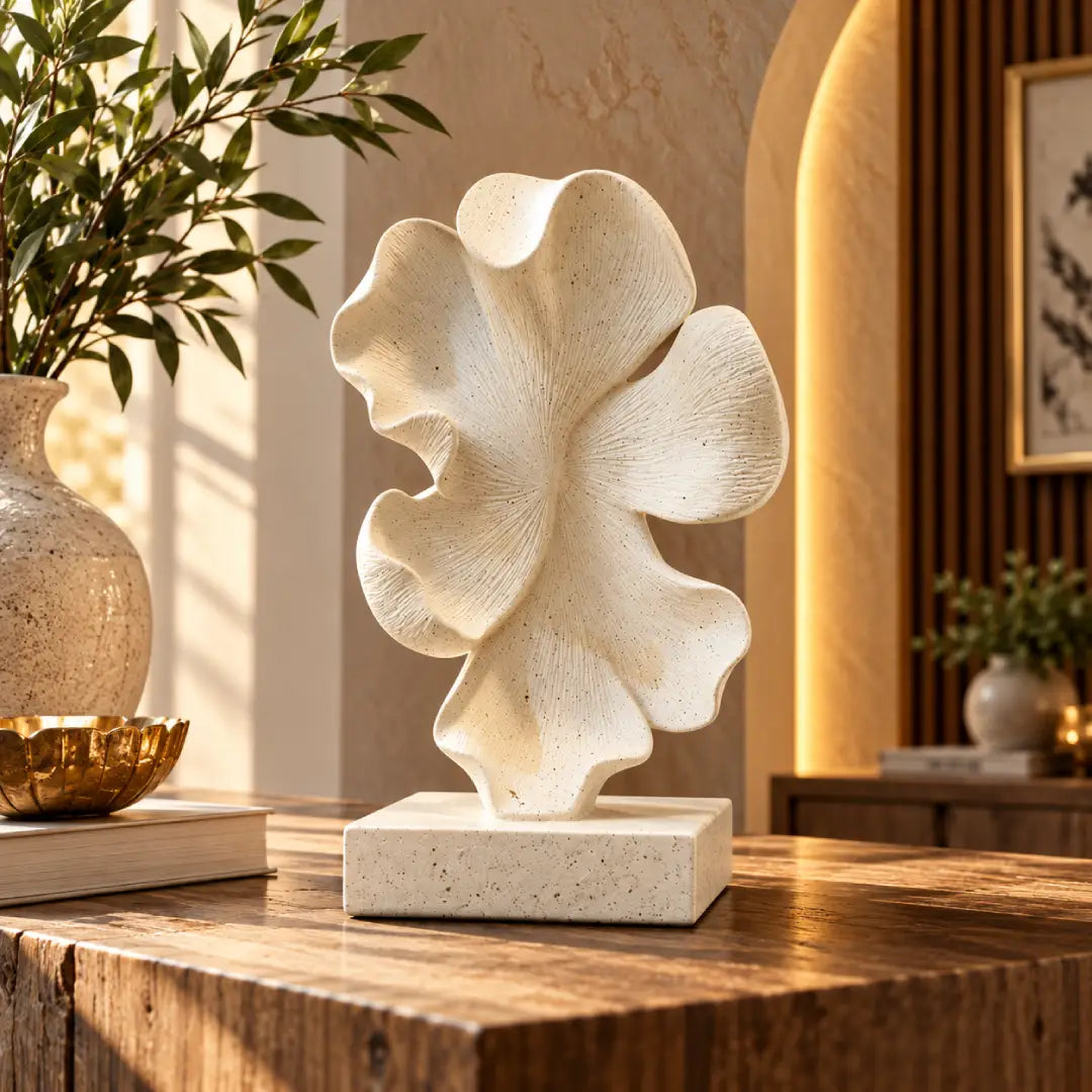 Modern abstract coral petal table decor