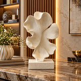 Ivory textured coral petal sculpture