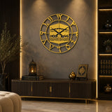 Gold Kaaba Islamic wall clock Arabic numeral wall decor