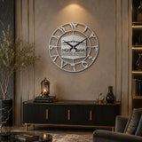 Silver Kaaba design metal Islamic wall clock