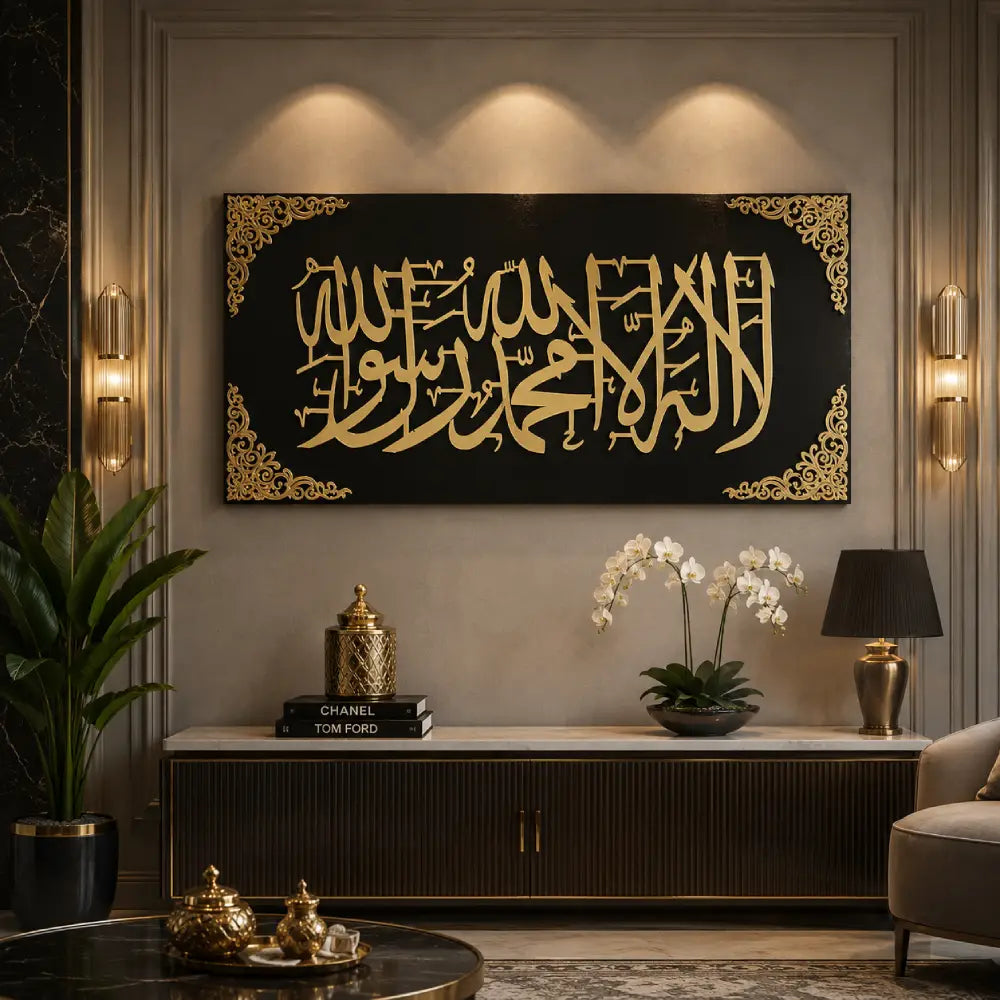 Kalima-e-Tauheed Premium Islamic Wall Art | Luxury Acrylic Islamic Calligraphy Wall Decor