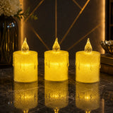 Small flameless LED votive candle set with realistic flickering light