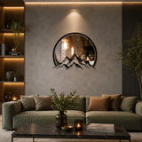 Mountain Mirror Wooden Wall Art | Modern Nature Mirror Wall Decor