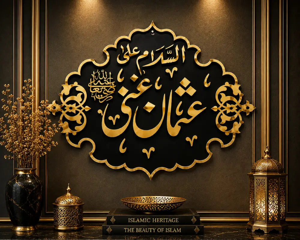 Hazrat Usman (R.A.) Islamic Wall Art – Premium Masjid Nabawi Acrylic Mirror Decor
