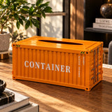 Modern container style tissue box organizer
