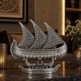 Gold 99 Names of Allah ship figurine Asma Ul Husna decor
