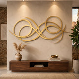 Modern Abstract Swirl Wooden Acrylic Wall Art | Luxury Geometric Wall Decor