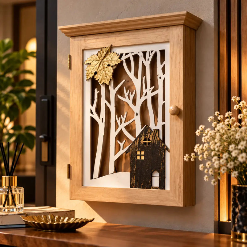 Luxury Wooden Wall Mounted Key Holder Box