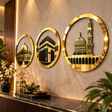 Three iconic mosques Islamic home wall decor