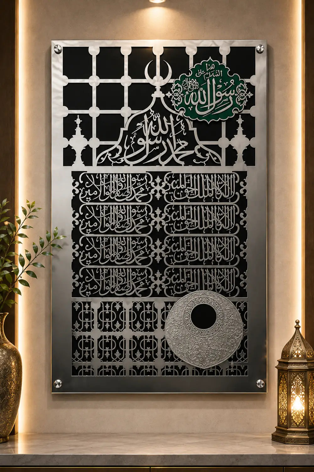 Jaali Mubarak Masjid Nabawi Wall Art – Premium Islamic Acrylic Mirror Decor