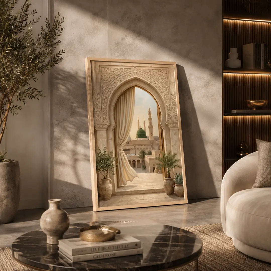 Elegant Madinah arch artwork for living room wall decoration