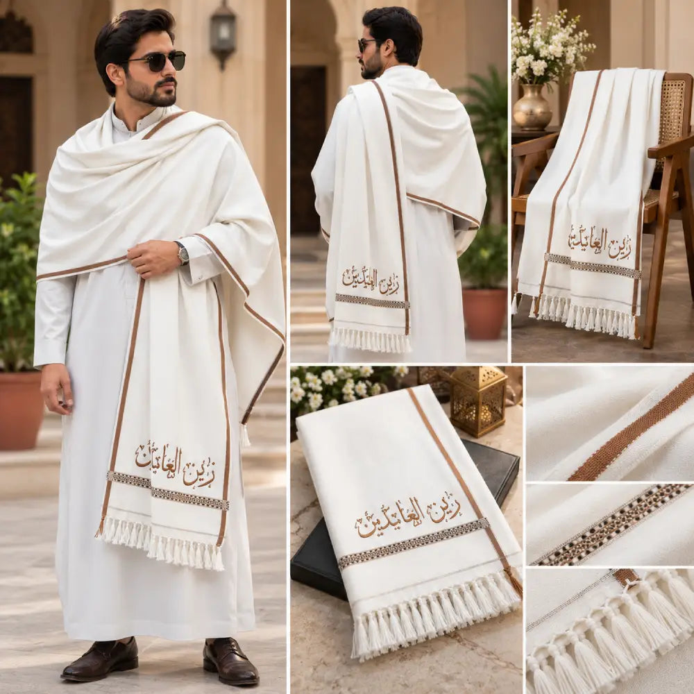 Custom Name Black Winter Shawl for Men | Personalized Gift
