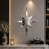 white mirror acrylic star wall decoration for home