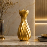 Golden Modern Spiral Tulip Vase for luxury home decor